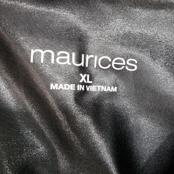 Maurices Pants Black Shiny Faux Leather Look XL Ankle Slim Straight Rocker NWT - Picture 8 of 11